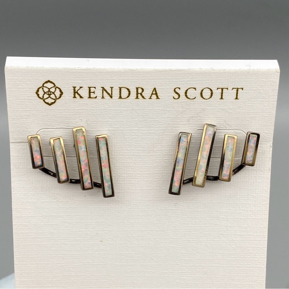 Kendra Scott Gunmetal ‘Dawson’ Kyocera Opal Earrings